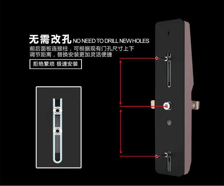 霸菱指纹锁指纹密码锁创新离合机构设计、时尚智能触摸屏