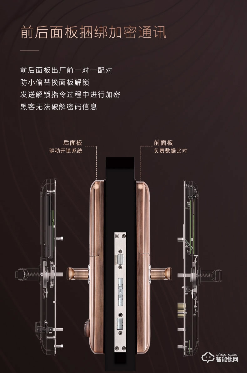 亚太天能智能锁 T109家用防盗门指纹密码锁 