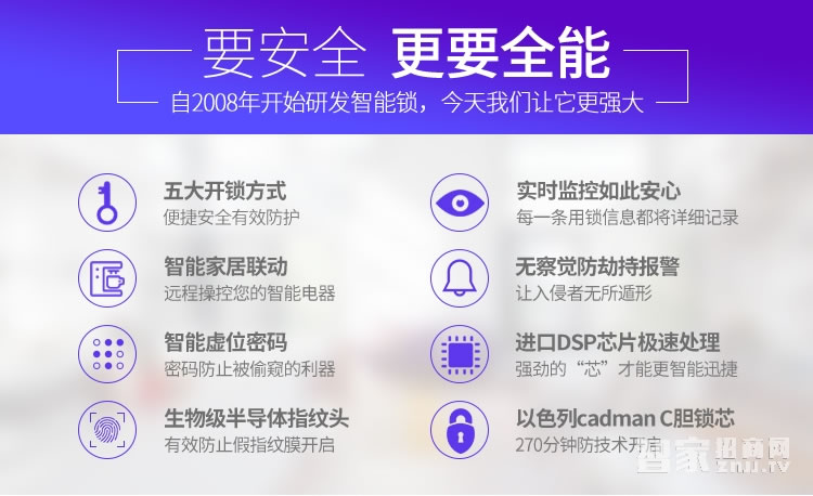 爱波瑞Abrain智能锁 滑盖指纹密码锁 锌合金智能门锁