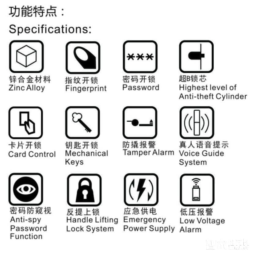 众和物联智能指纹锁 防盗门木门智能锁 电子密码锁