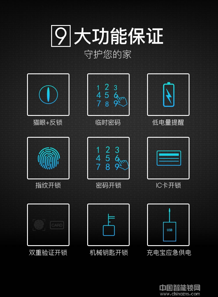 smarda指纹锁 家庭防盗门滑盖智能锁 智能指纹密码锁
