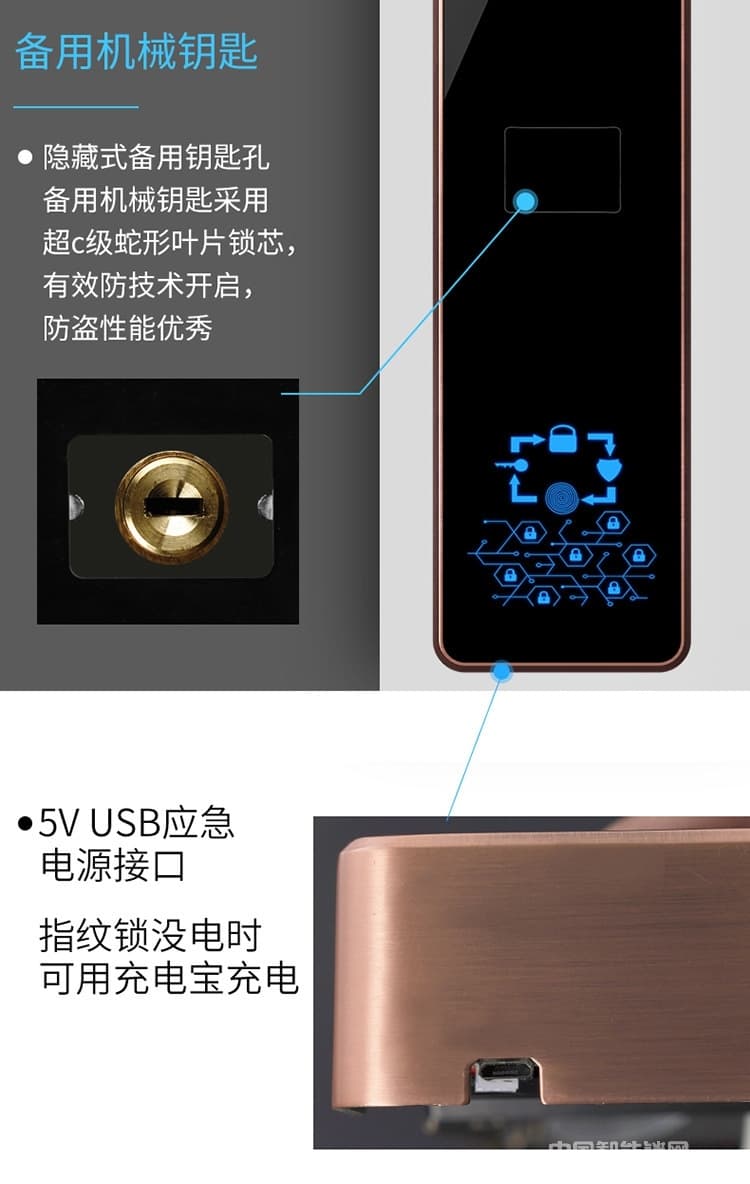 维也纳智能锁全自动指纹锁密码锁 家用防盗门大门锁