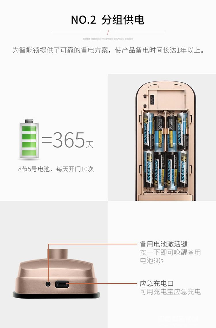 智罗智能锁 K1直板指纹密码锁 防盗电子密码锁