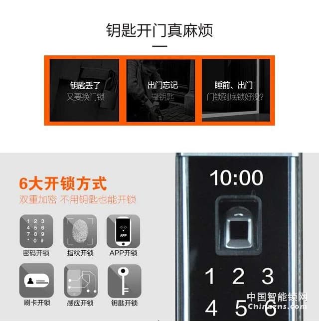 百思易防盗智能锁B7188NS 半导体指纹锁