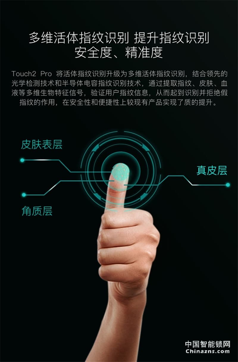 鹿客(LOOCK)Touch2 Pro防水指纹锁 触屏指纹锁