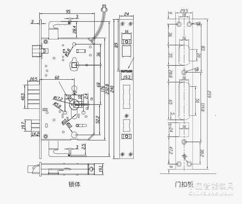 汇泰龙智能锁69017 指纹锁家用防盗门锁电子密码锁