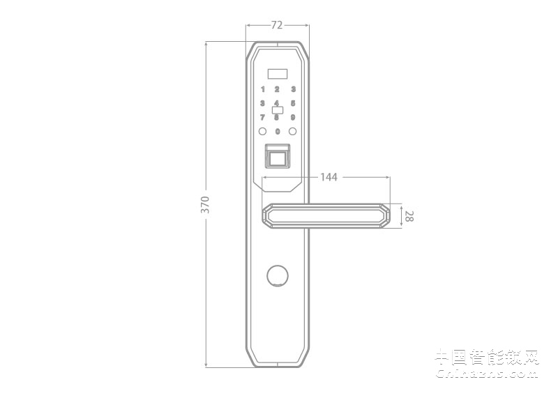 箭牌直板智能锁银卫士A903 家用办公室防盗密码锁