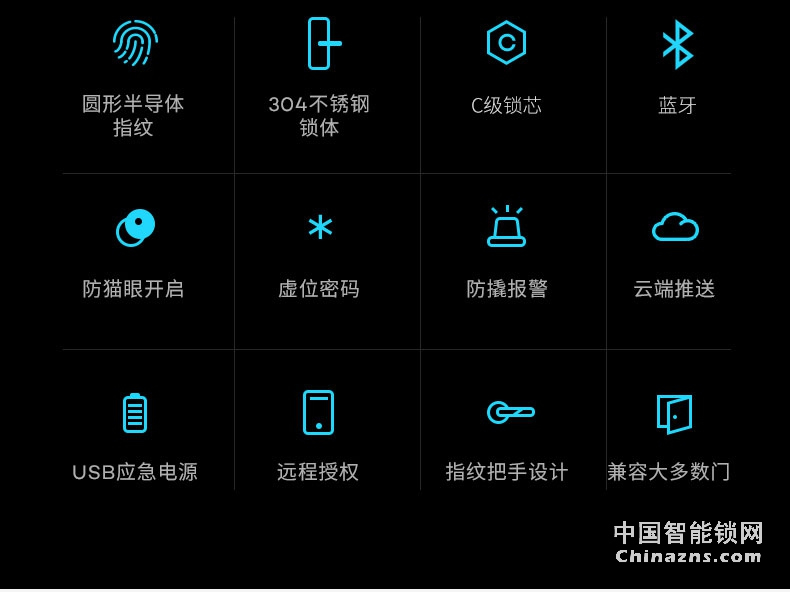 曼申智能门锁 公寓智能指纹锁 防猫眼开启