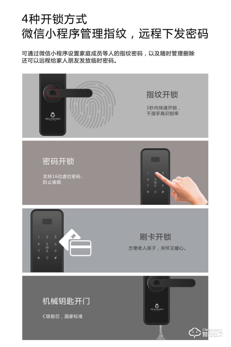 威尔汉森智能锁 家用防盗门电子密码锁GY01