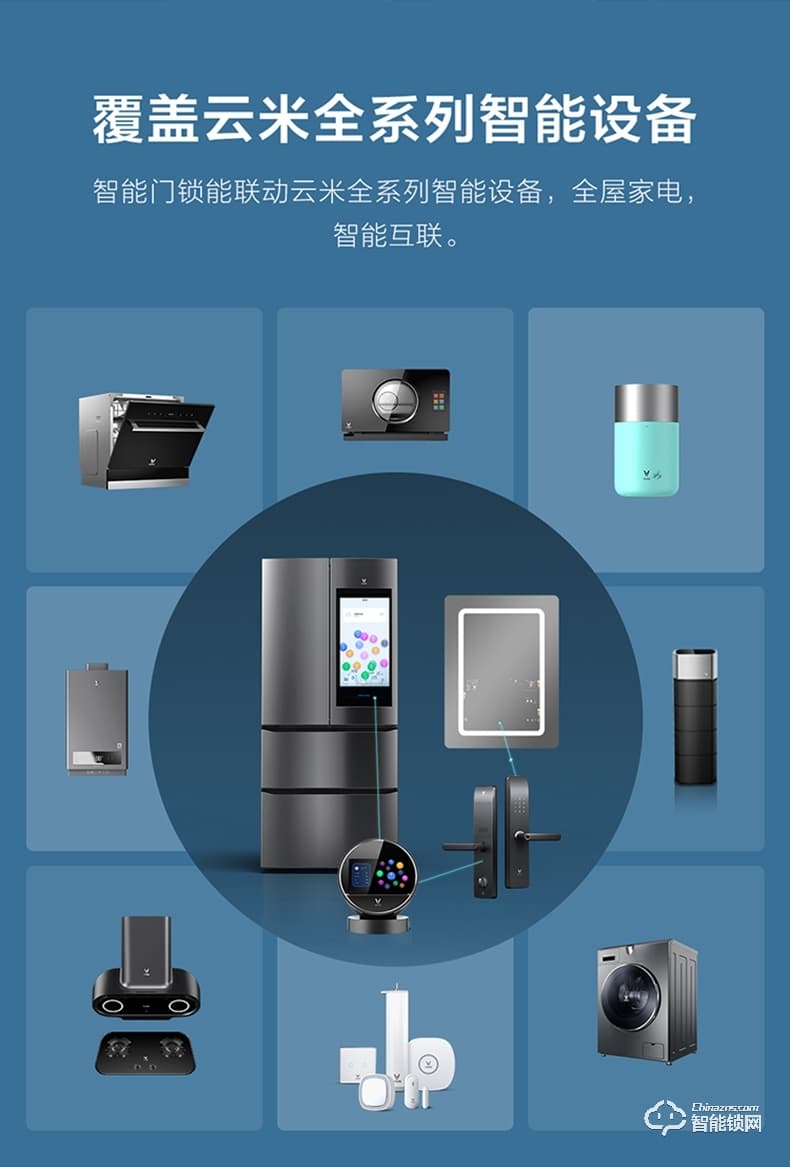 云米指纹锁 家用防盗门门锁智能锁