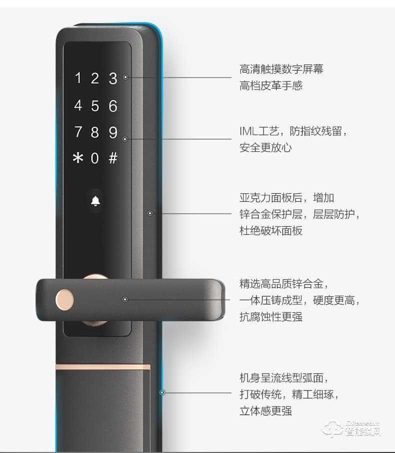 美的指纹锁 蓝牙防特斯拉线圈锁