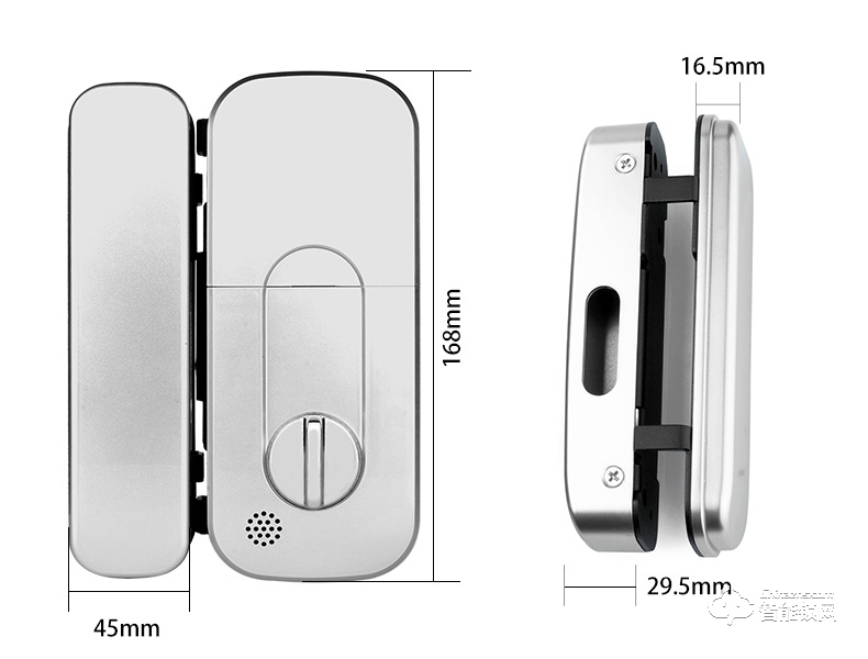 祖程智能锁 办公室玻璃门免开孔智能锁