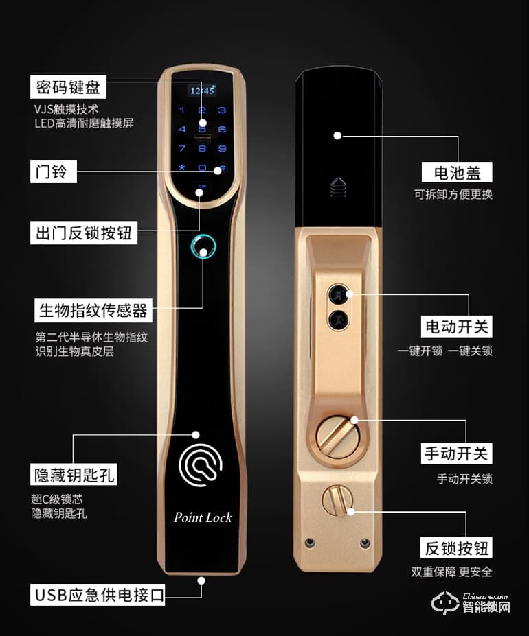 Point Lock智能锁 公寓刷卡锁酒店APP全自动智能锁