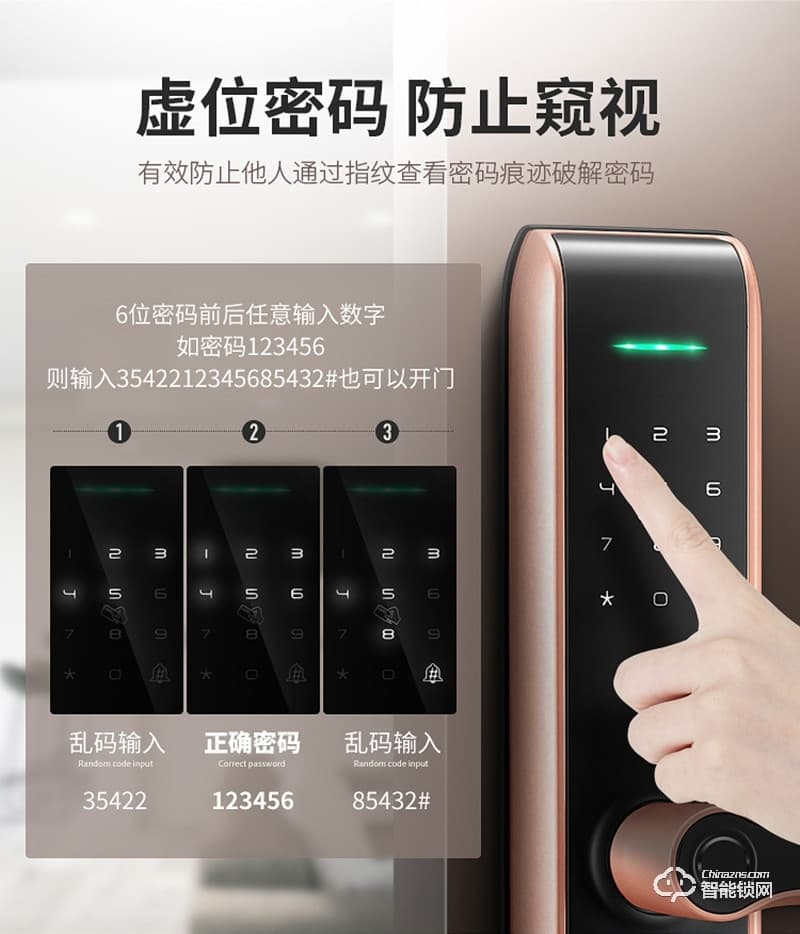 宏迈指纹锁 智能指纹家用防盗门智能锁