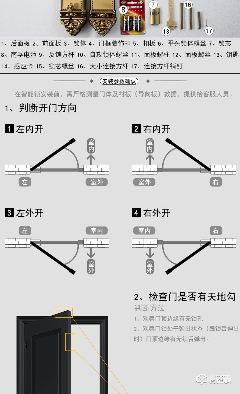 世连泰好纯铜智能锁 SL598木门电子锁家用大门防盗锁