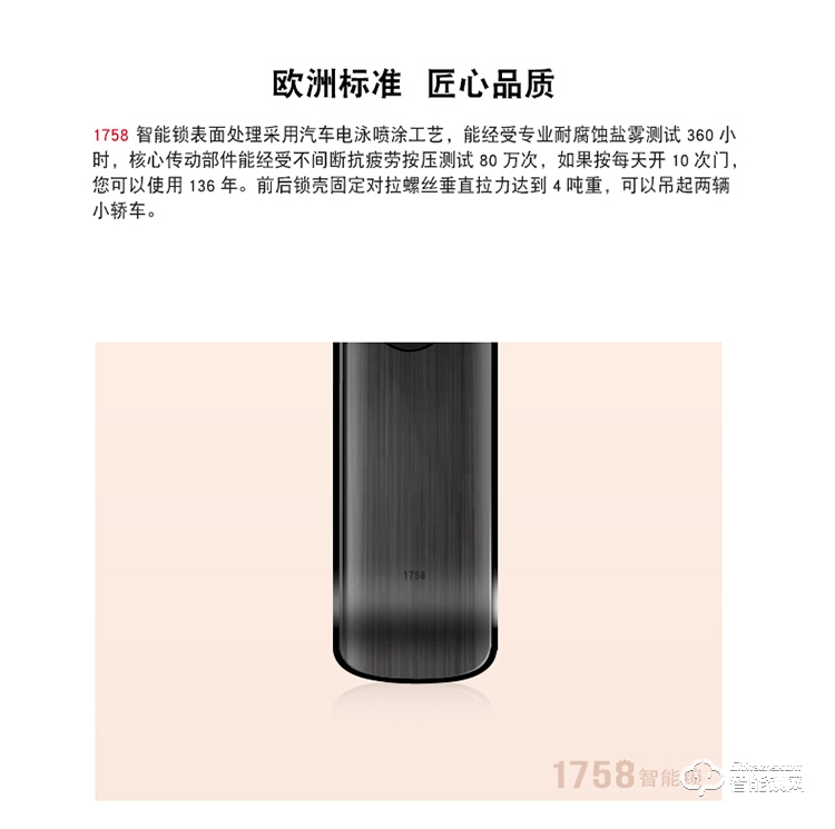 1758智能锁 101-钻石黑锌合金锁体app控制智能锁