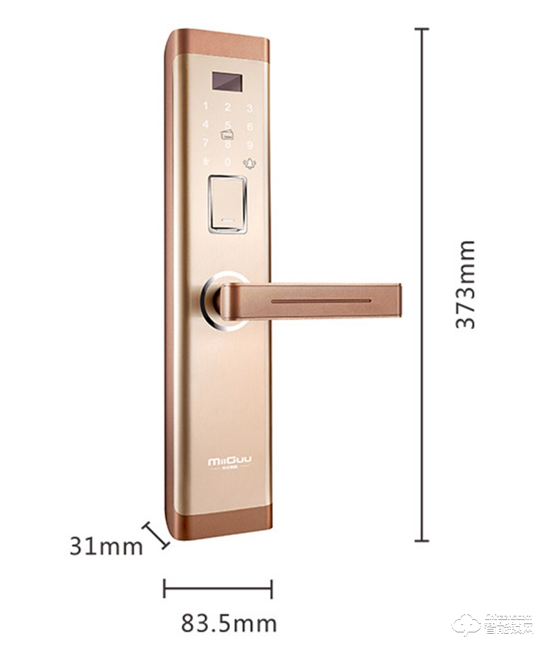 米谷智能锁 M19双曲面设计智能密码锁