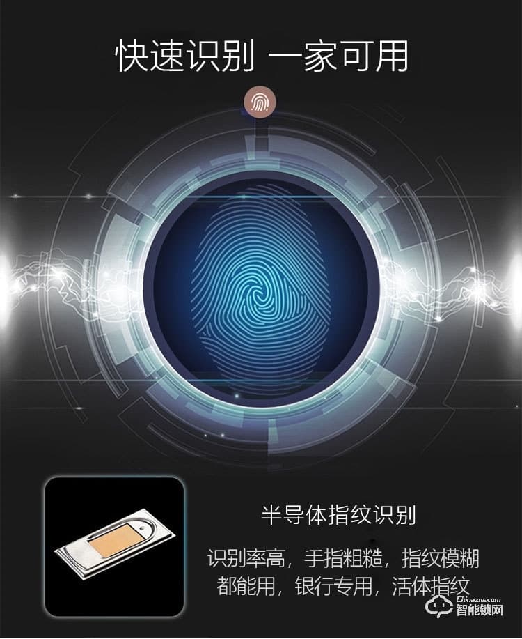 夕上智能锁 办公室玻璃门指纹锁