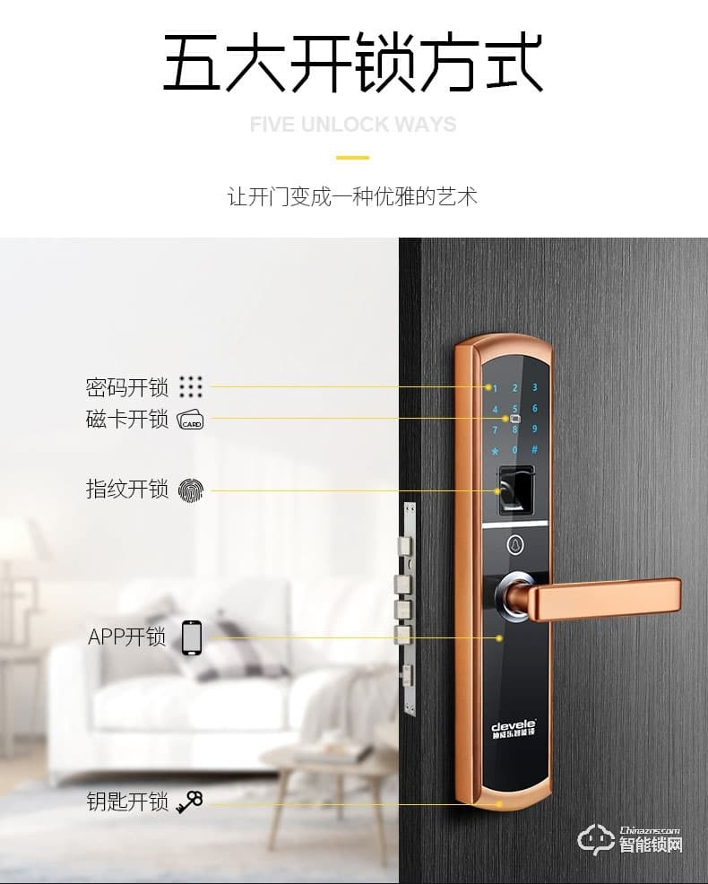 迪威乐智能锁 D2家用防盗门锁通用型电子锁
