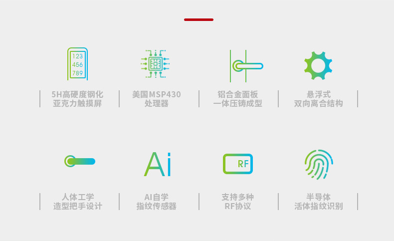 欧宝指纹锁 小瓯高硬度玻璃智能锁