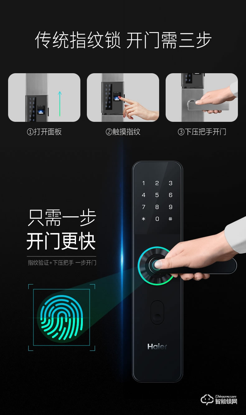 海尔智能锁 E10家用防盗门锁智能通用密码锁