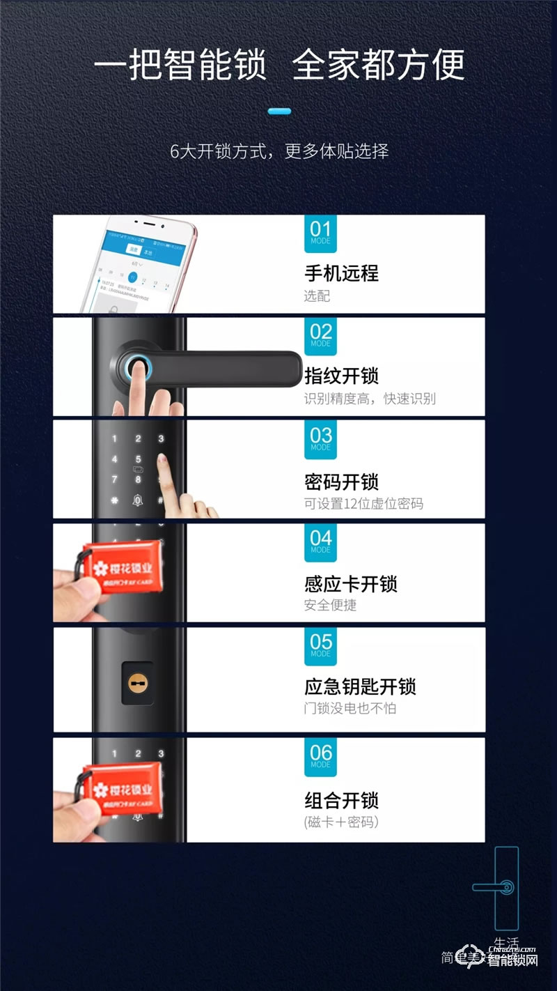 樱花智能锁 DZ-6699一握开智能锁