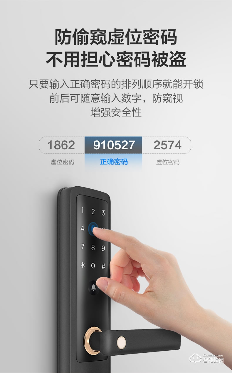 美的智能锁 M1家用防盗门木门密码锁智能门锁
