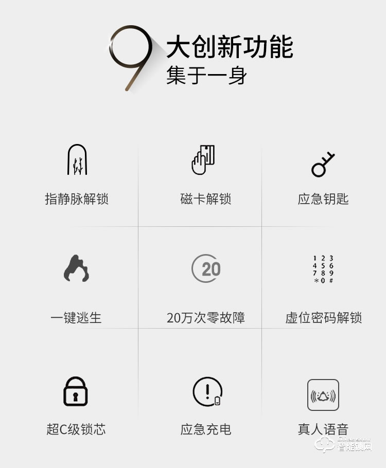 玺尔盾智能锁 S5家用防盗门指静脉智能锁