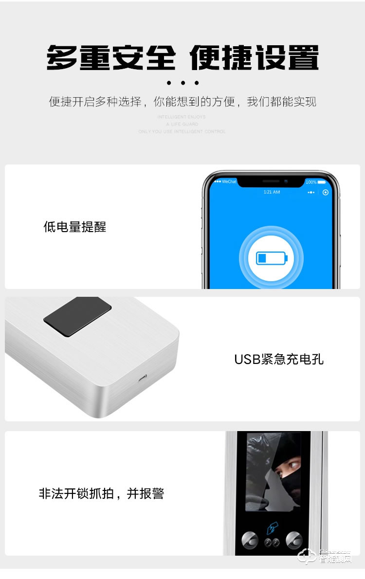 艾创米智能锁 F3全自动人脸识别智能锁电子门锁