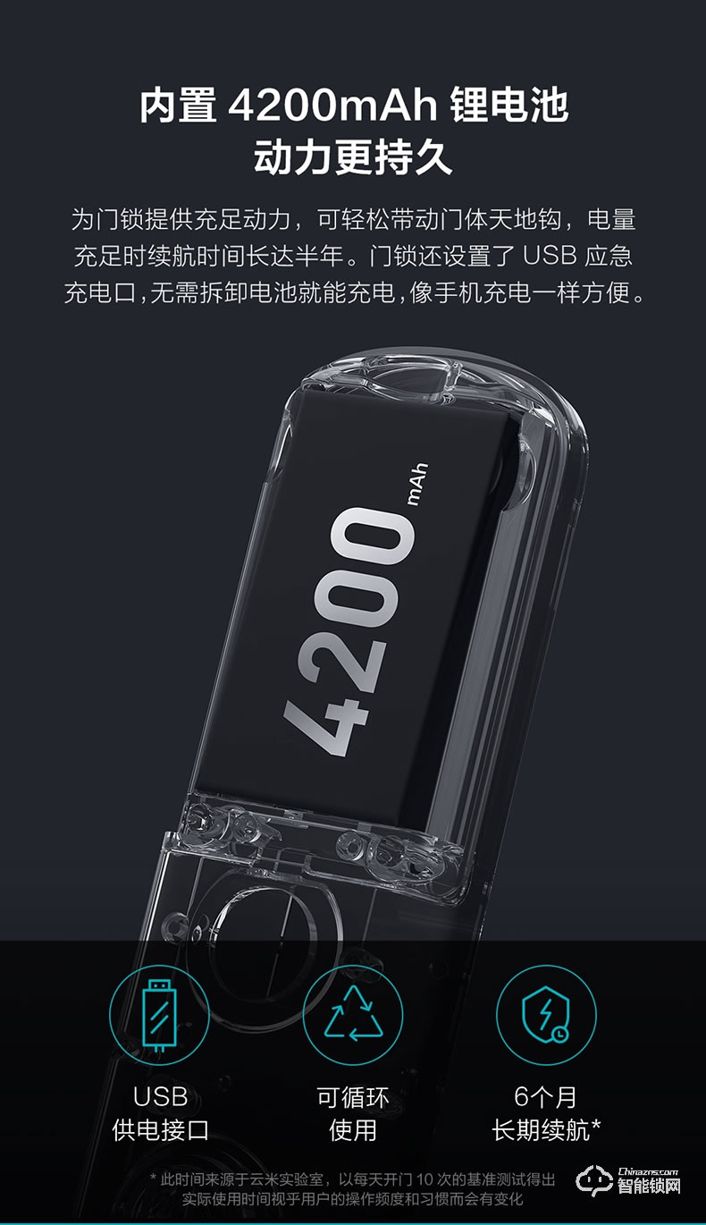 云米智能锁 Link推拉版家用防盗门密码锁智能锁