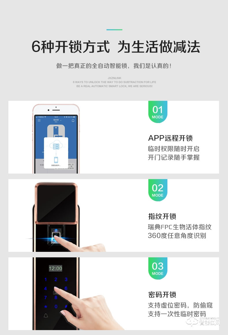 匠星智能锁 JS115家用防盗门锁wifi手机远程锁