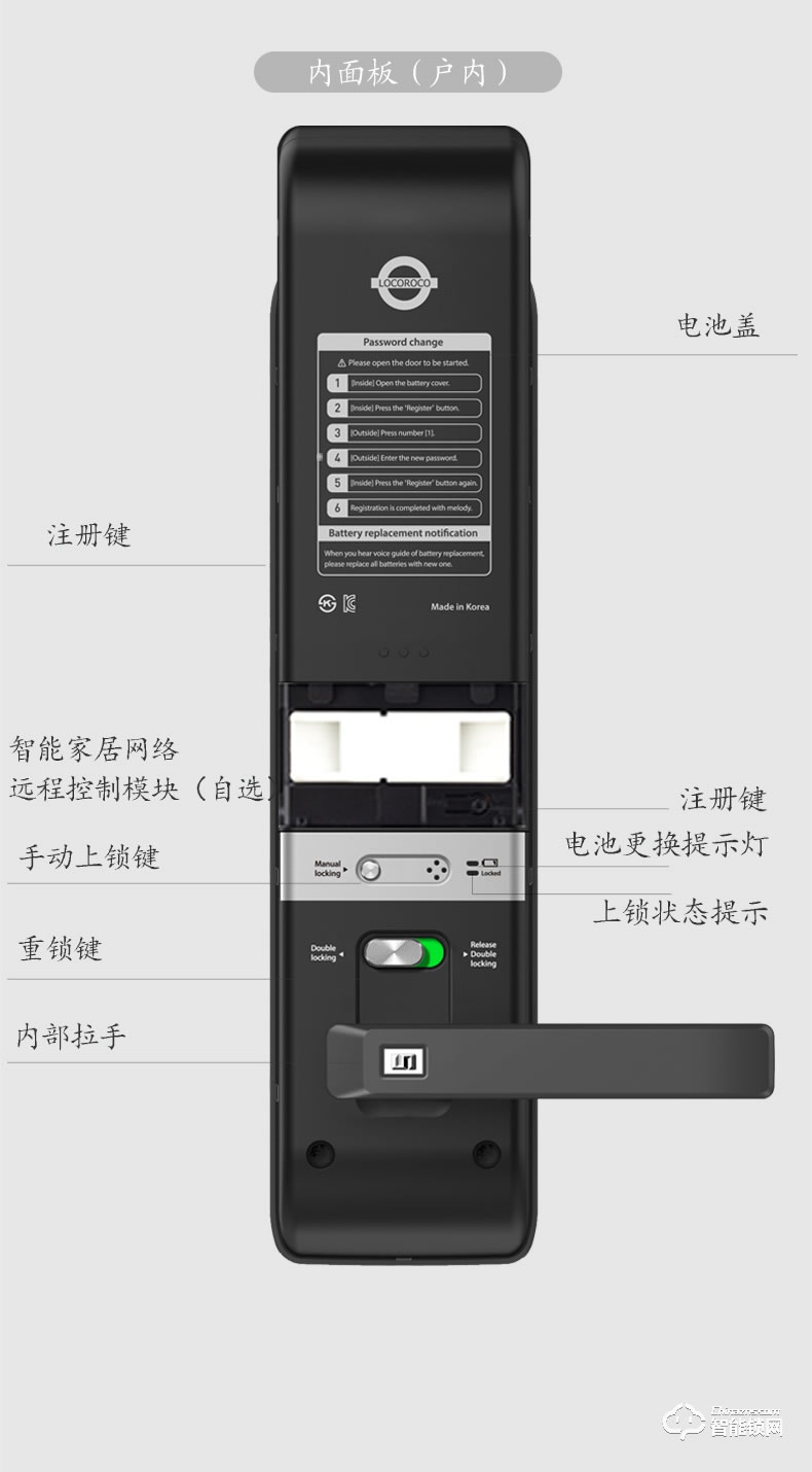 乐扣乐扣智能锁 LR-9000家用防盗门锁智能电子锁