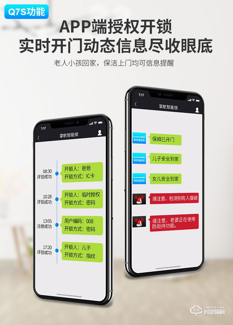 掌航智能锁 Q7全自动智能指纹锁电子锁