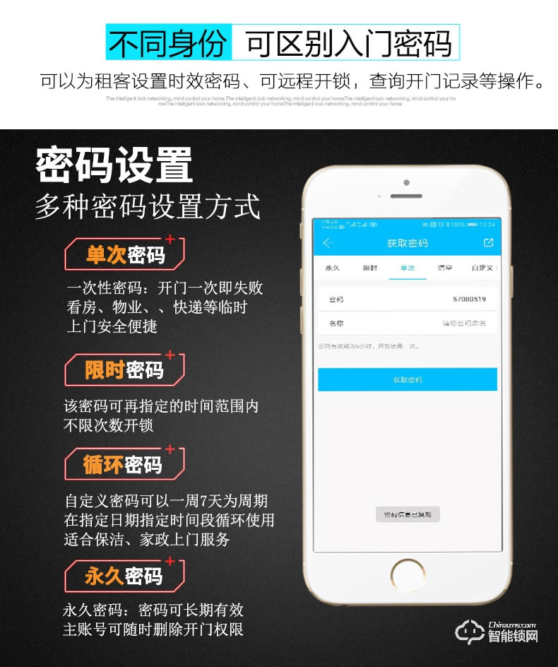 云讯智能锁 M1防盗木门出租房密码锁