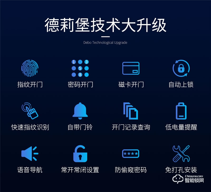德莉堡智能锁 08办公室自动锁刷卡智能锁