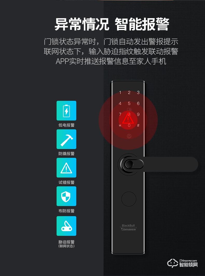 罗曼斯智能锁 G3家用防盗门指纹锁电子门锁