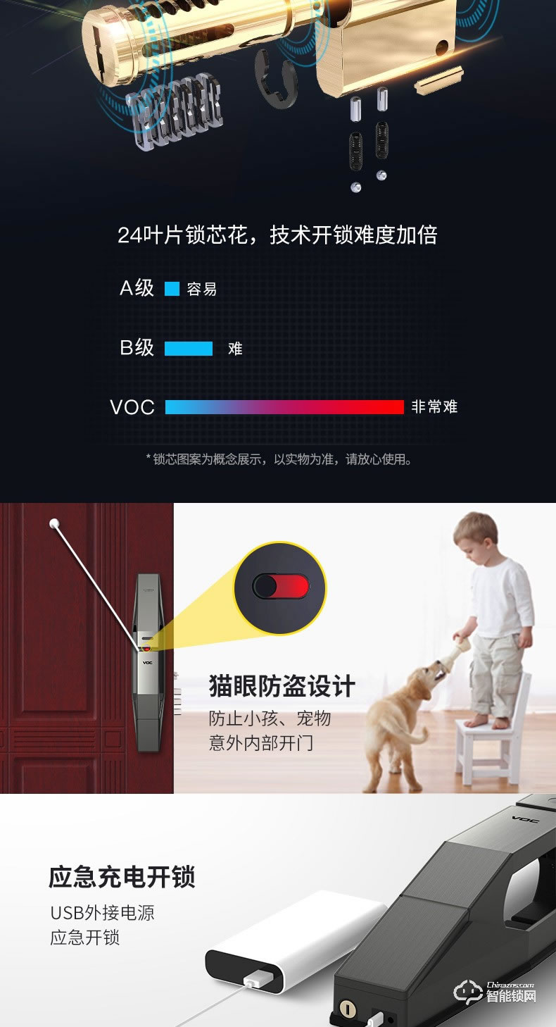 VOC智能锁 T9-BT全自动电子锁磁卡密码锁