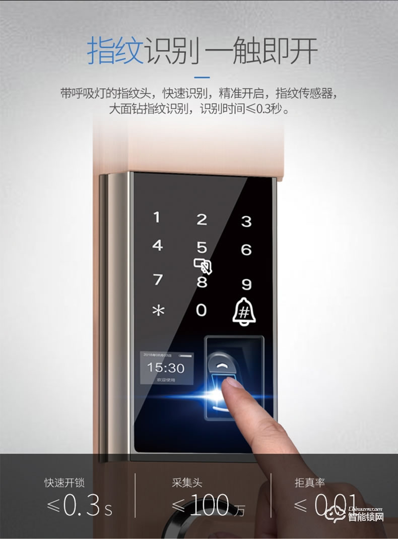 派普瑞智能锁 P5家用防盗门密码智能锁