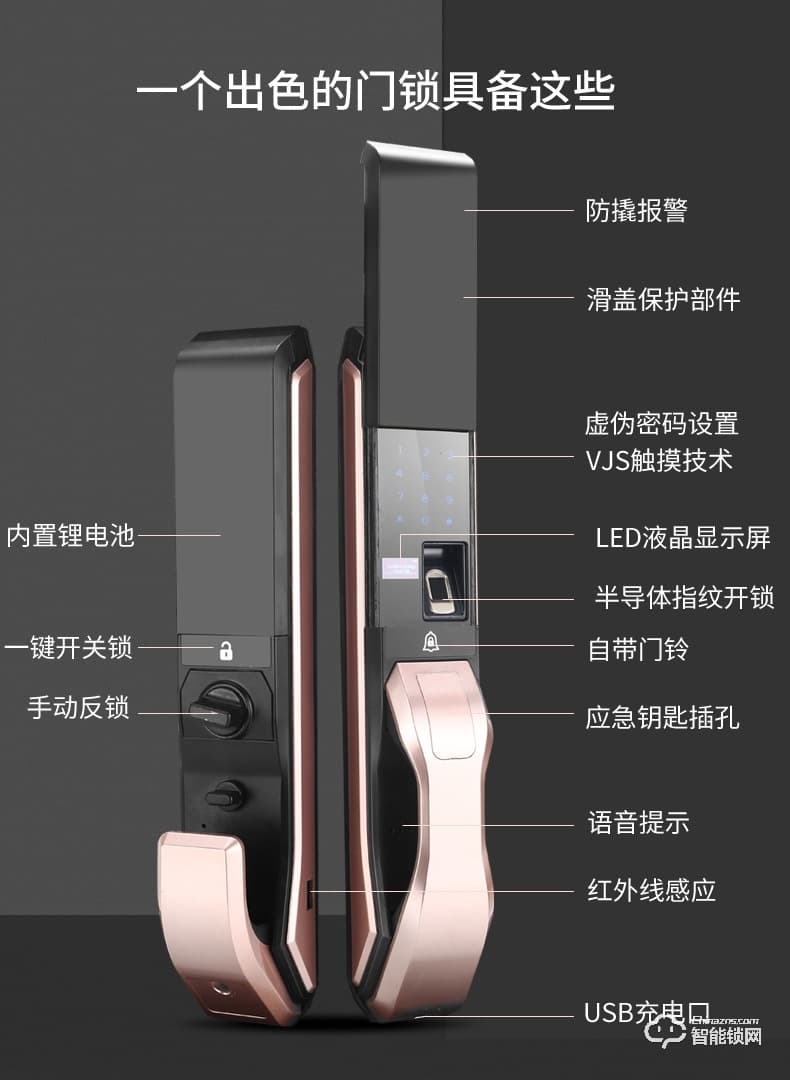 德典智能锁 全自动智能锁指纹锁密码锁