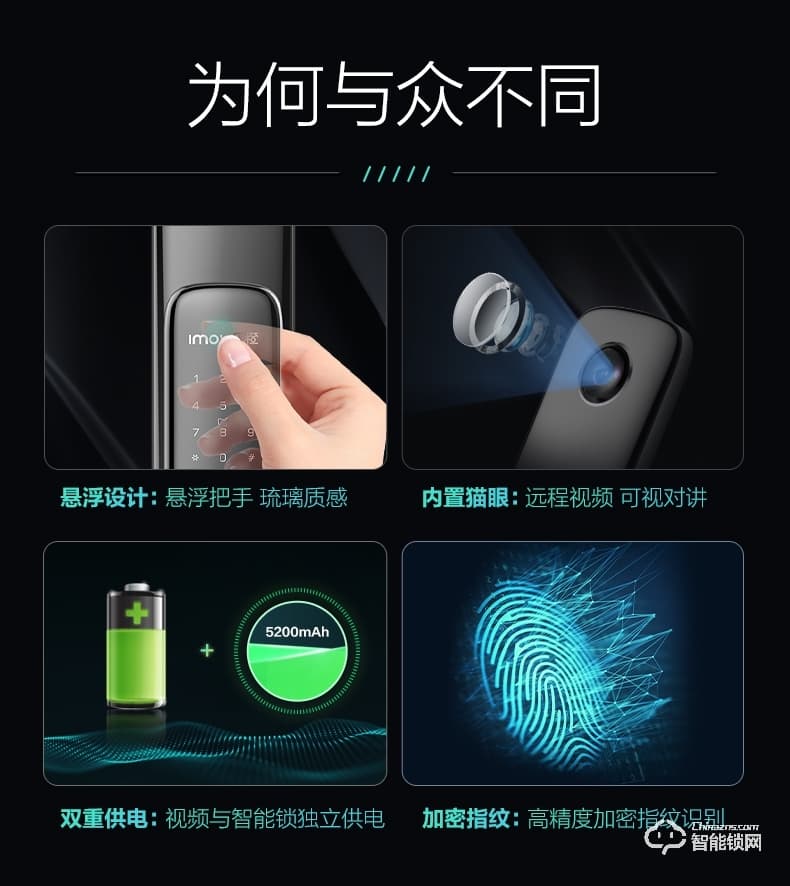 乐橙智能锁 V8 全自动推拉家用智能视频门锁