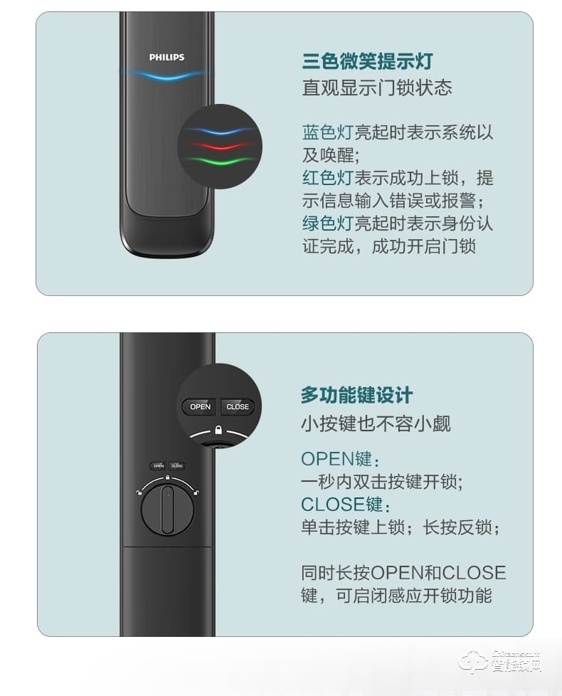 飞利浦智能锁 DDL703K家用入户门木门密码锁