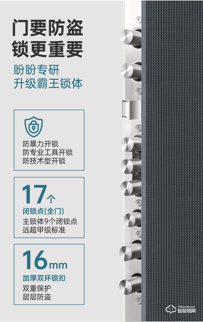 盼盼智能门 诺亚方舟智能指纹锁甲级门