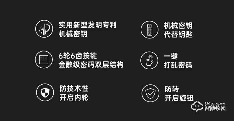 琨山通用智能锁 W85家用防盗门木门全自动智能锁