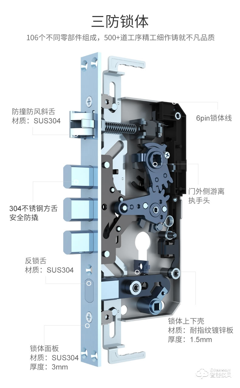 琨山通用智能锁 Y700家用防盗门大门锁密码锁