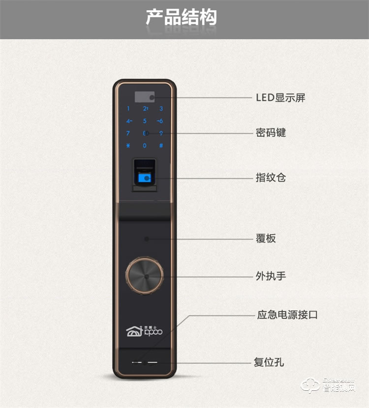 京博士智能锁 DP-886W 家用防盗门密码电子锁