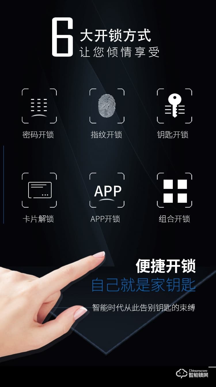 艾仕臣智能锁 AS-006家用防盗门一握开大门锁