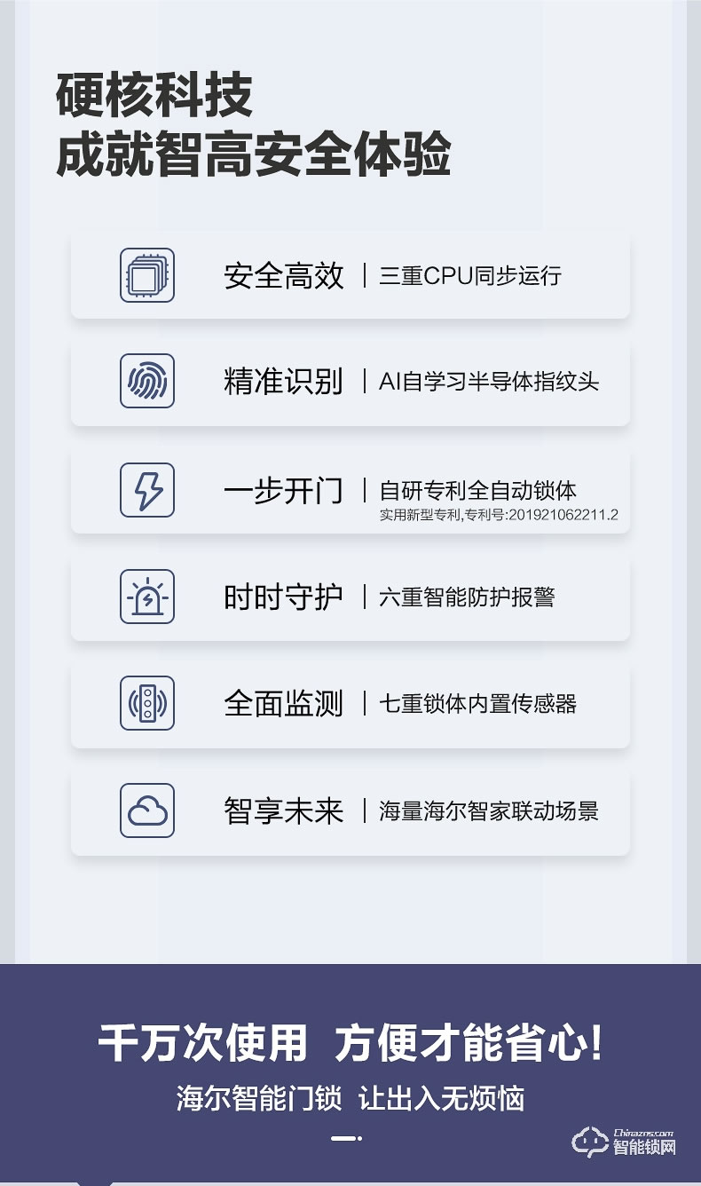 海尔智能锁 P18推拉式家用防盗门全自动智能锁