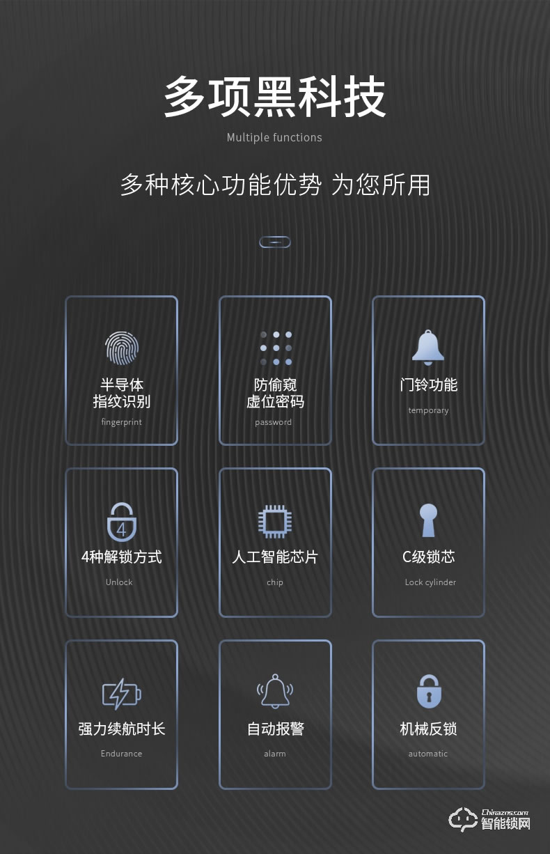 互威智能锁 288一握开家用防盗门智能锁