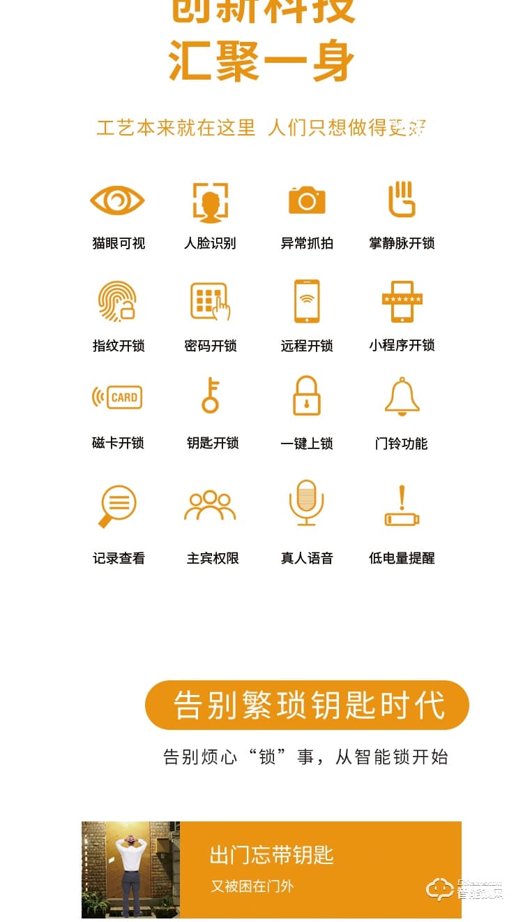 科桔智能锁 R1全自动可视猫眼指纹密码锁