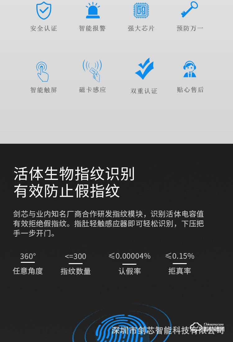 剑芯智能锁 JX01锌合金电子智能密码锁